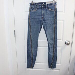 3/$30 Rag & Bone Side zippered Leg Nina High Rise Skinny Blue Jeans Size 23 Jane